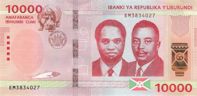 Burundi p59a 10000 Francs 2022